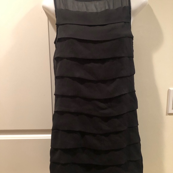 Forever 21 Black layered dress. Sheer top Size 6 - Picture 3 of 5